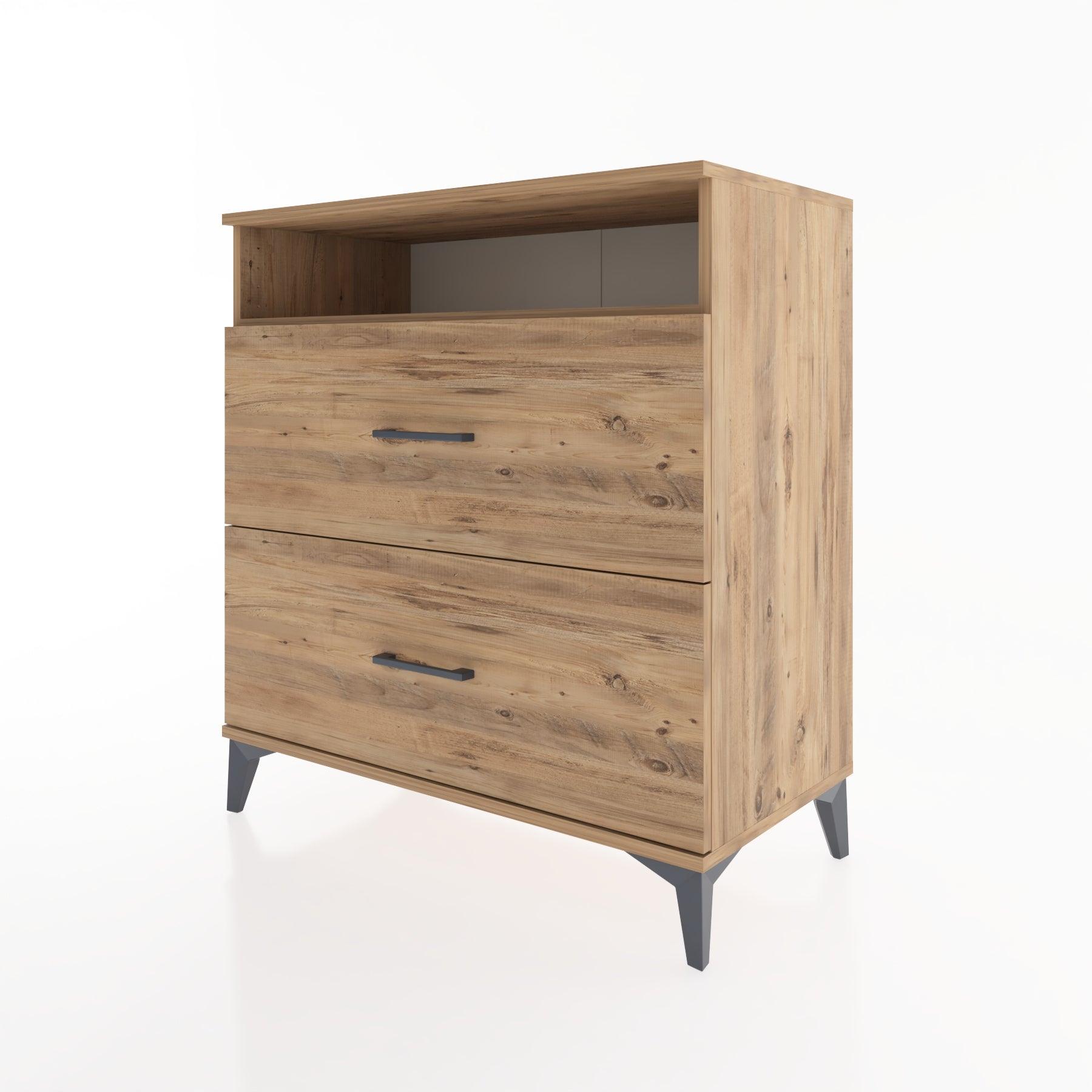 Woodntry Modüler Şifonyer Çam 88x44x84 cm Çekmeceli ve Raflı CR3-3