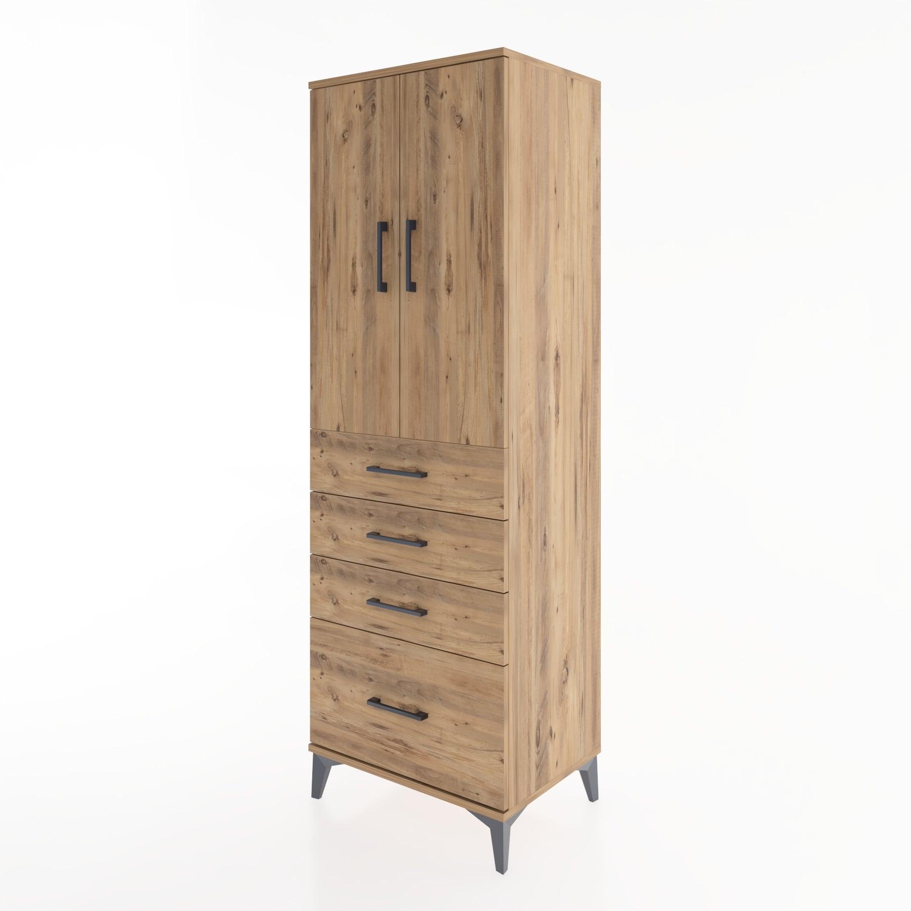 Woodntry Modular Cabinet Pine 60x44x170 cm with Doors and Drawers KC13-3
