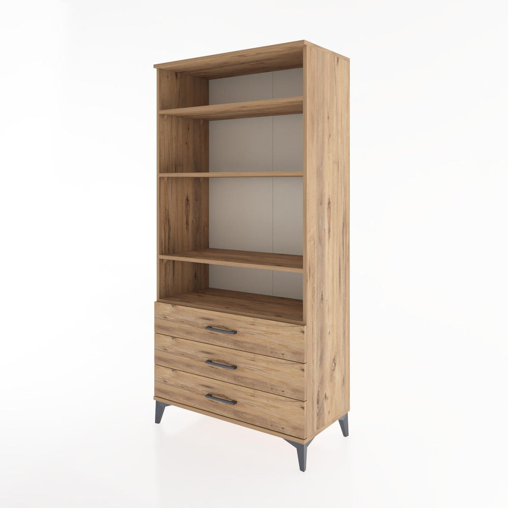 Woodntry Modüler Dolap Çam 88x44x170 cm Çekmeceli ve Raflı CR37-3