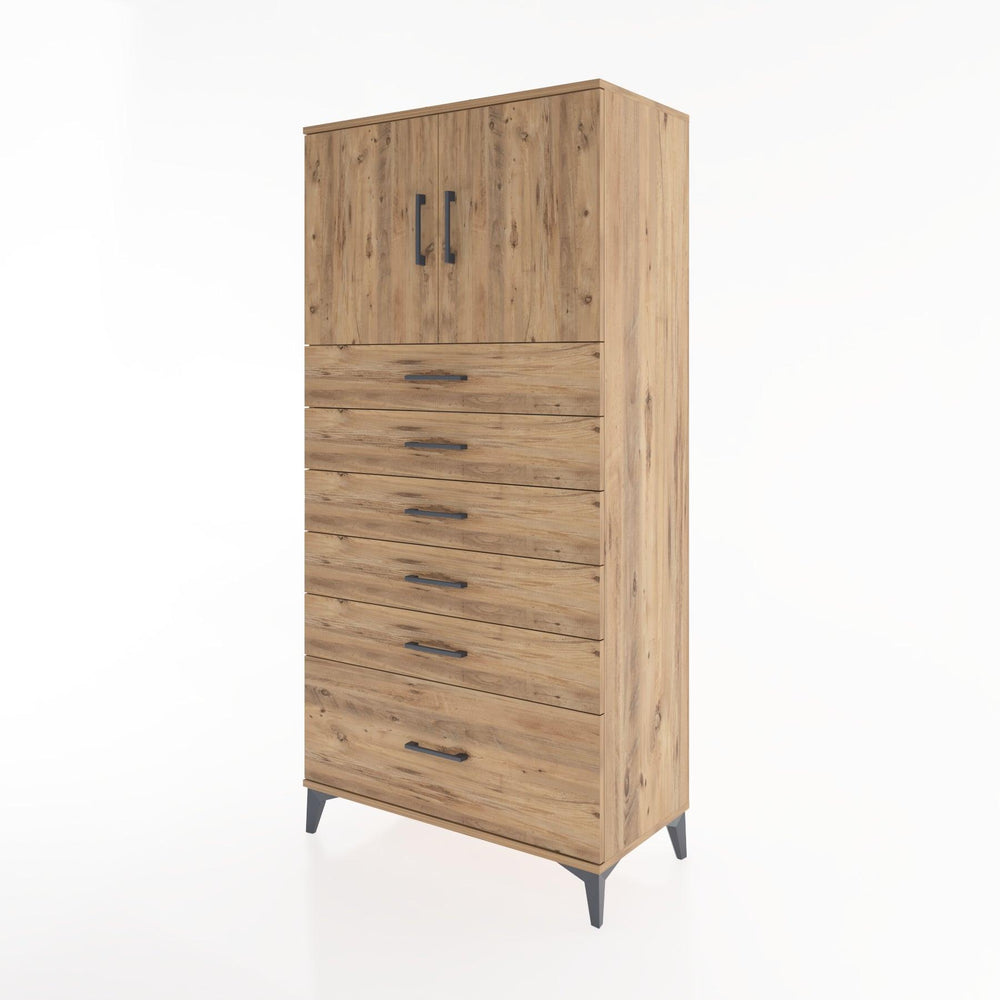 Woodntry Modular Cabinet Pine 88x44x170 cm with Doors and Drawers KC11-3