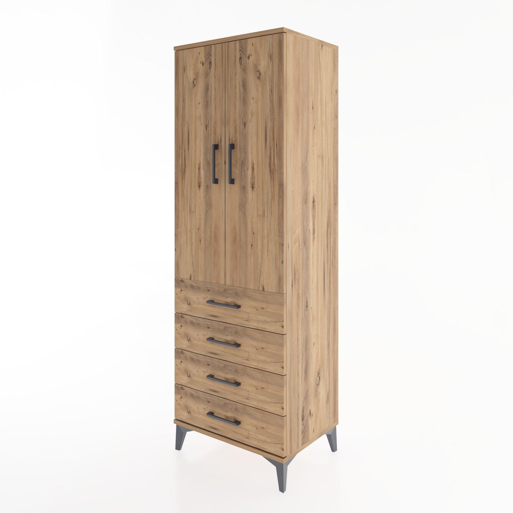 Woodntry Modular Cabinet Pine 60x44x170 cm with Doors and Drawers KC27-3