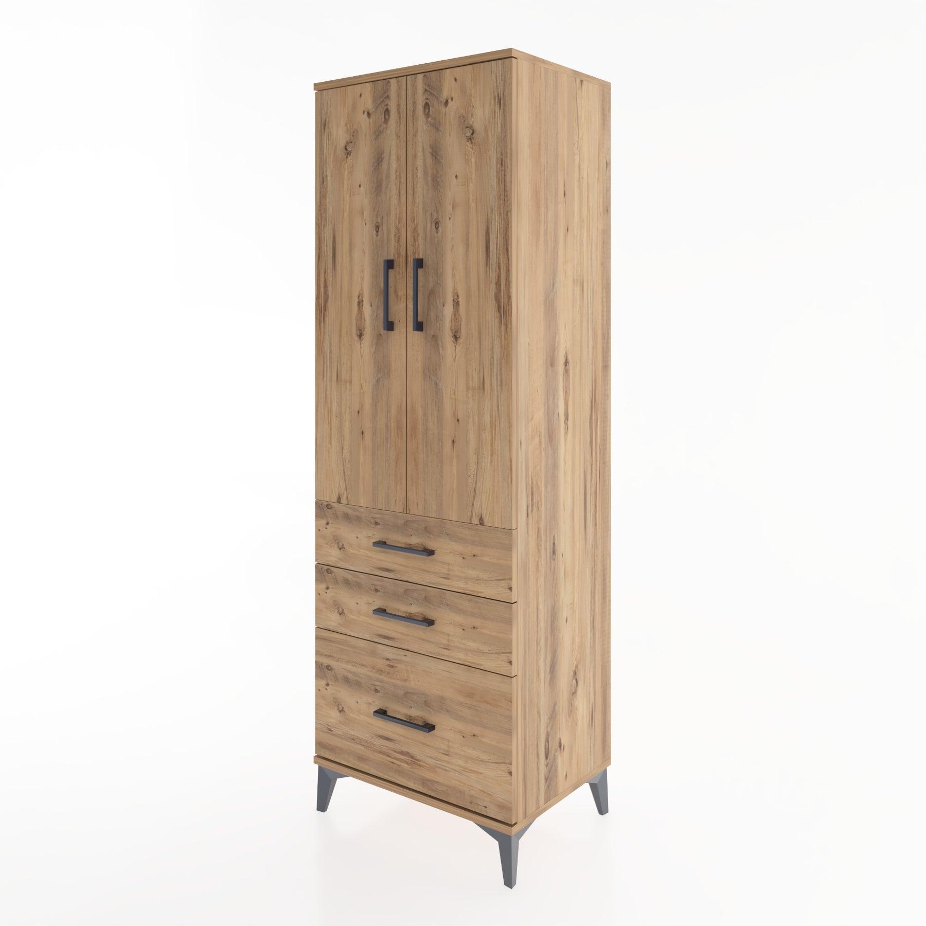 Woodntry Modular Cabinet Pine 60x44x170 cm with Doors and Drawers KC14-3