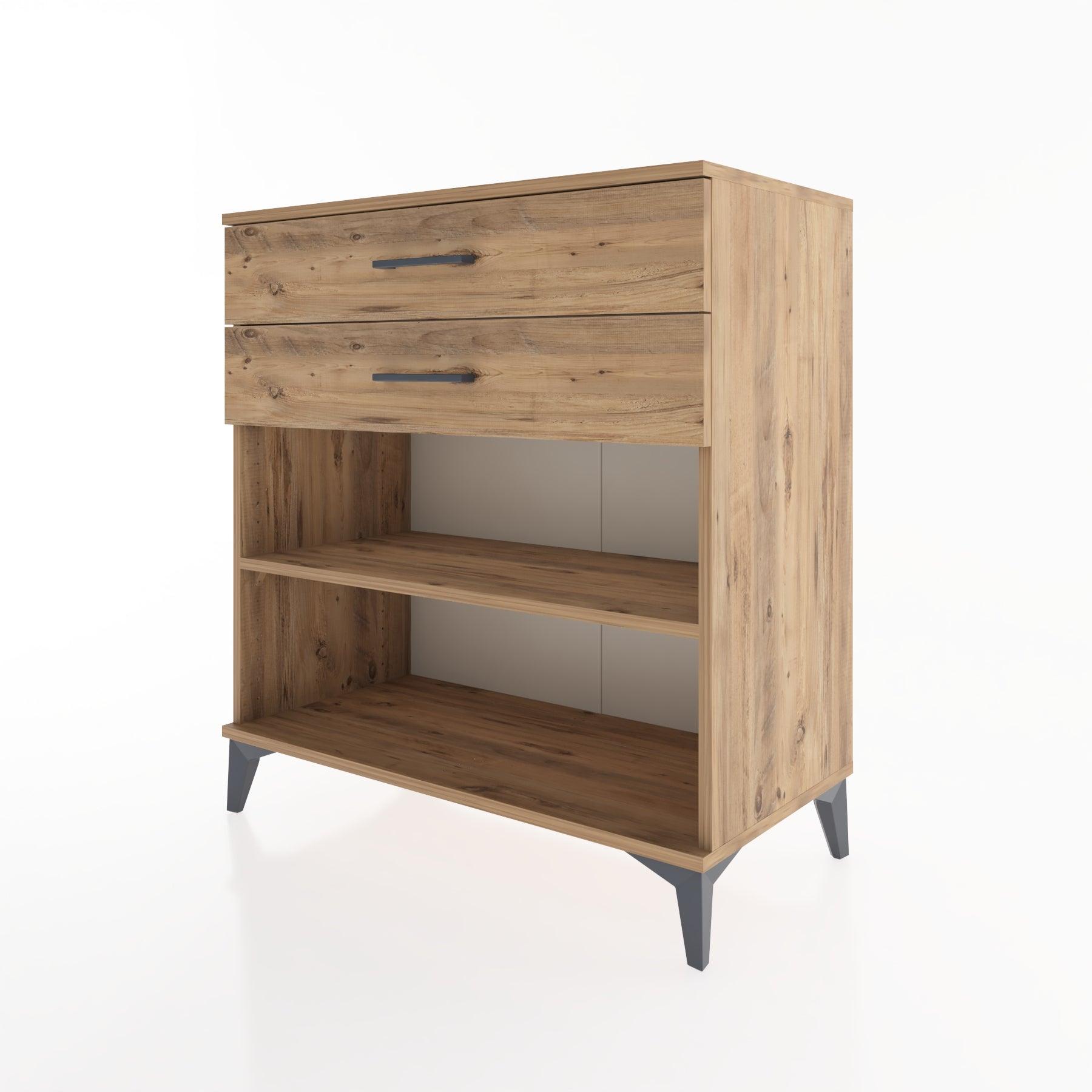 Woodntry Modüler Şifonyer Çam 88x44x84 cm Çekmeceli ve Raflı CR14-3