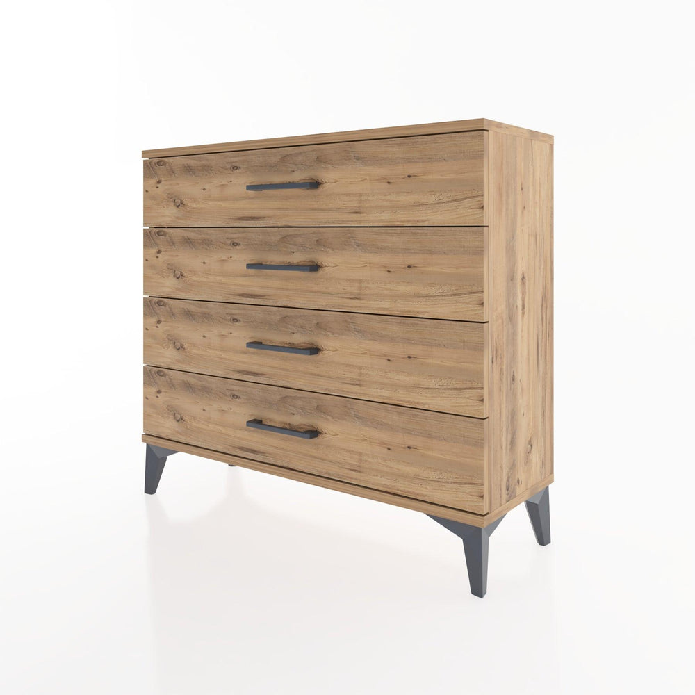 Woodntry Modüler Şifonyer 4 Çekmeceli 88x30x68 cm Çam - Woodntry