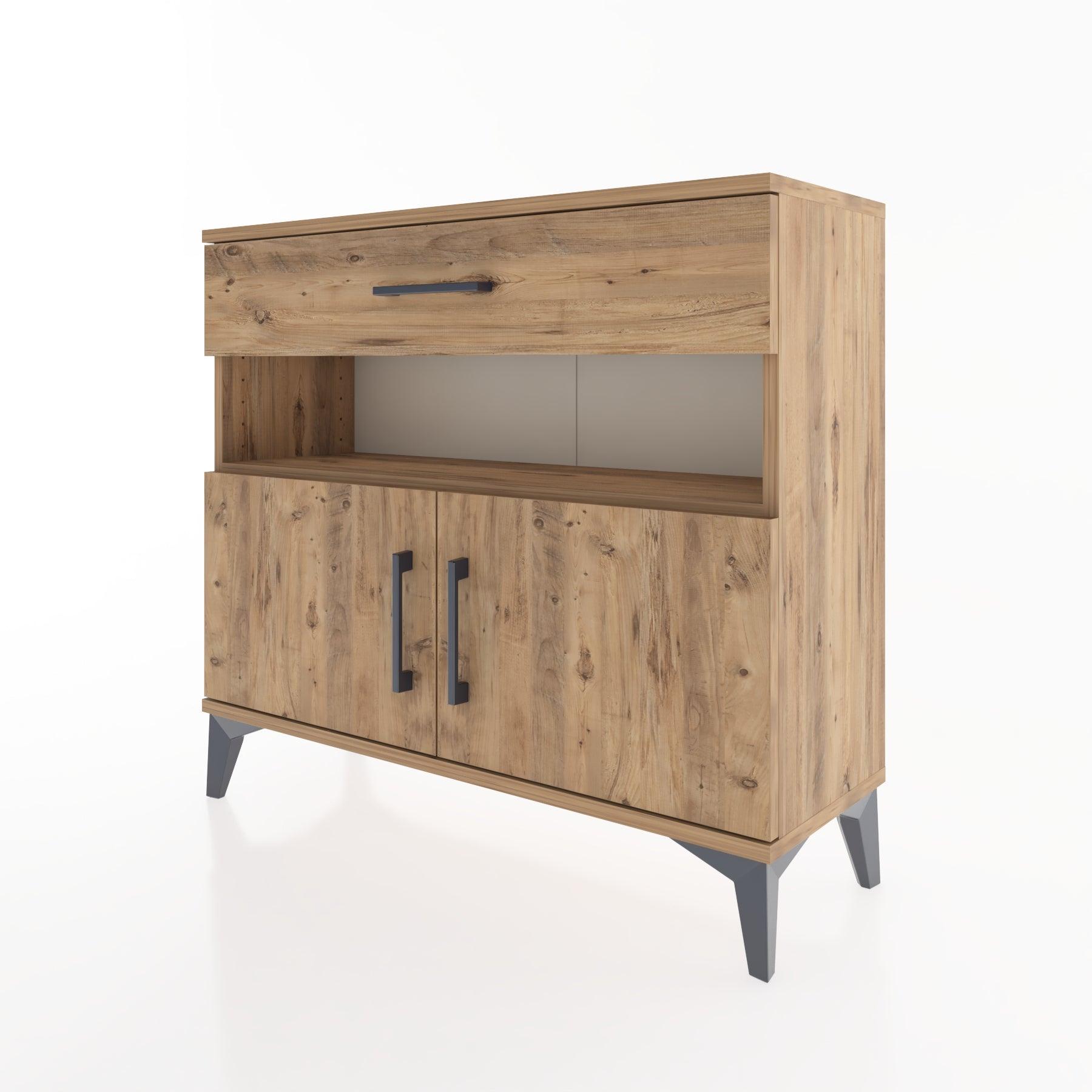 Woodntry Modüler Şifonyer Çekmece ve Kapaklı T1 88x30x94 cm Çam - Woodntry