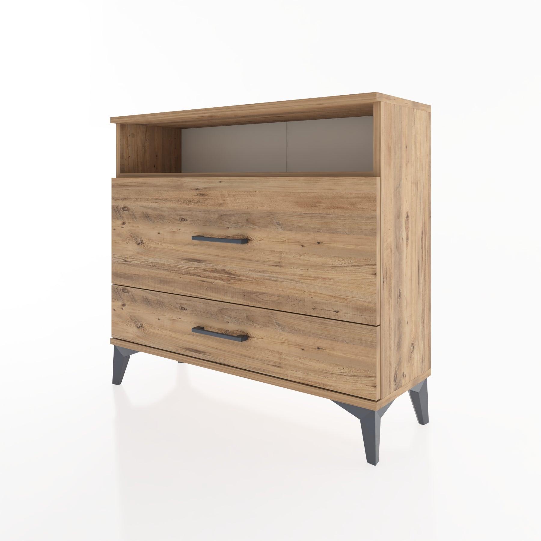 Woodntry Modüler Şifonyer İki Çekmeceli V7 88x30x68 cm Çam - Woodntry