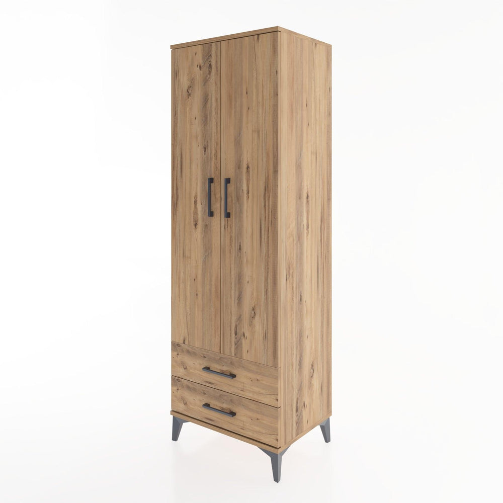 Woodntry Modüler Dolap Çam 60x44x170 cm Kapaklı ve Çekmeceli KC7-3