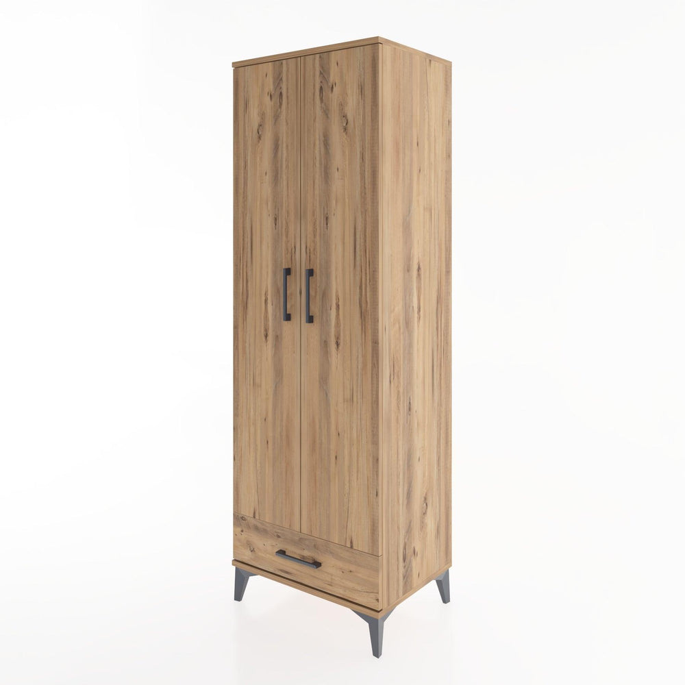 Woodntry Modüler Dolap Çam 60x44x170 cm Kapaklı ve Çekmeceli KC30-3