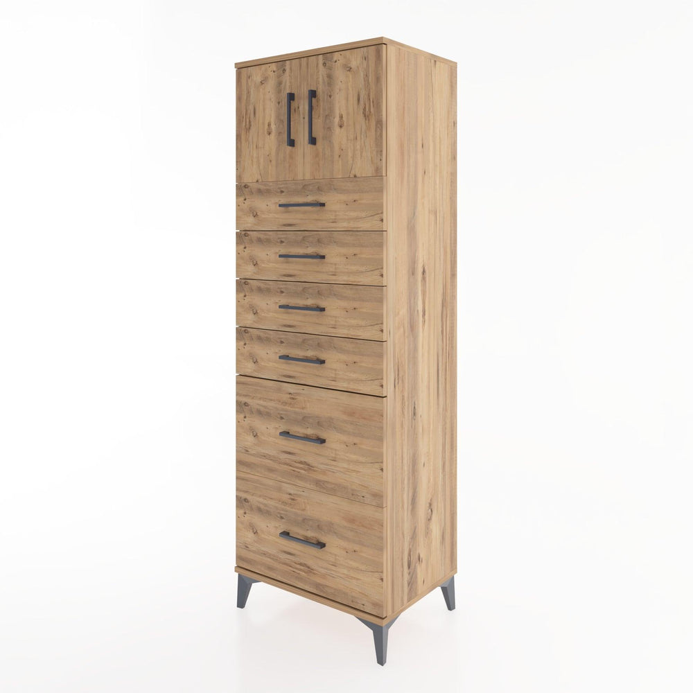 Woodntry Modular Cabinet Pine 60x44x170 cm with Doors and Drawers KC17-3