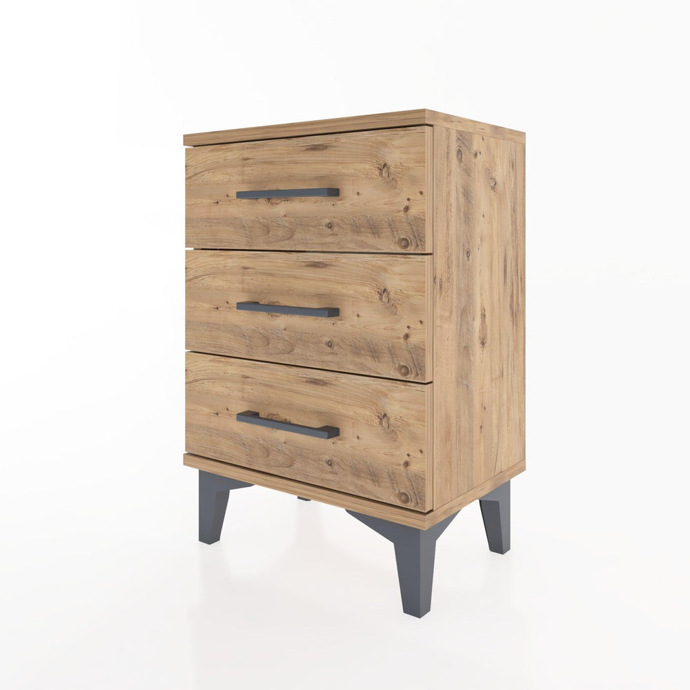 Woodntry Modüler Komodin Üç Çekmeceli 44x30x52 cm Çam - Woodntry