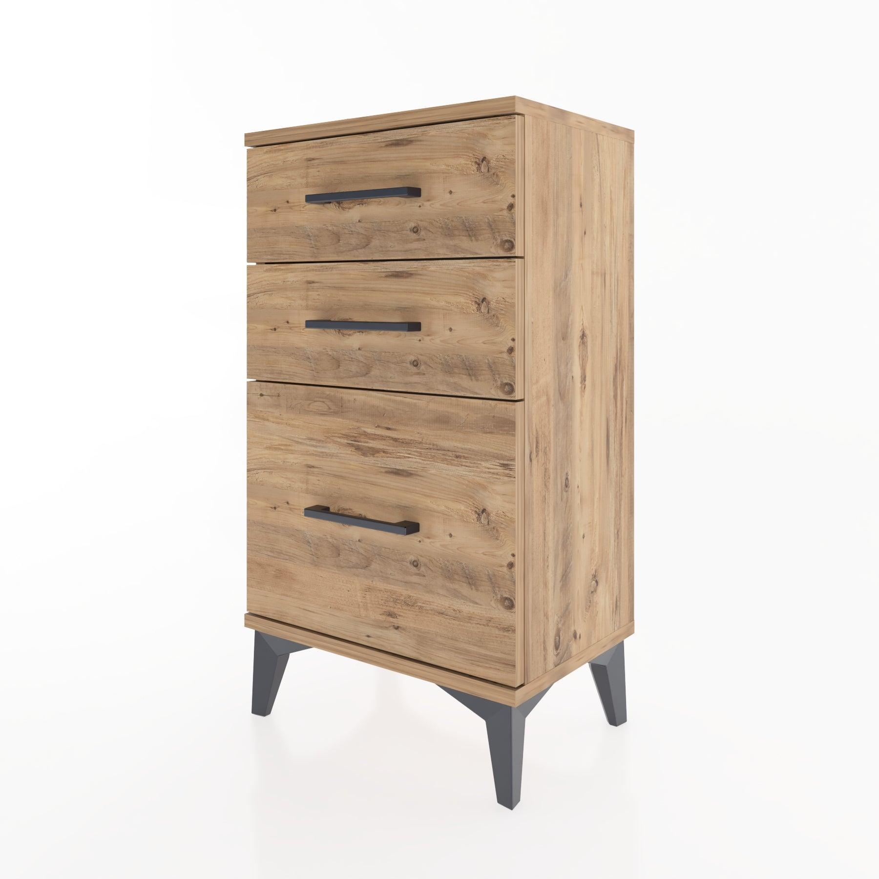 Woodntry Modüler Komodin Üç Çekmeceli V2 44x30x68 cm Çam - Woodntry