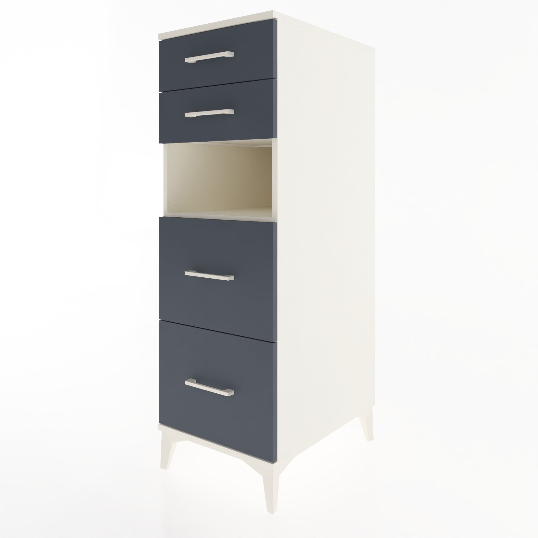 Woodntry Modular Cabinet Moonstone 44x59x122 cm with Drawers and Shelves CR102-1