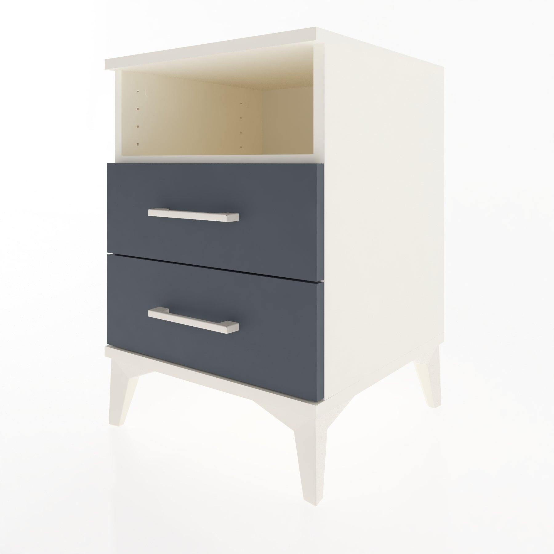 Woodntry Modular Nightstand Moonstone 44x44x52 cm with Drawer and Shelf CR2-1