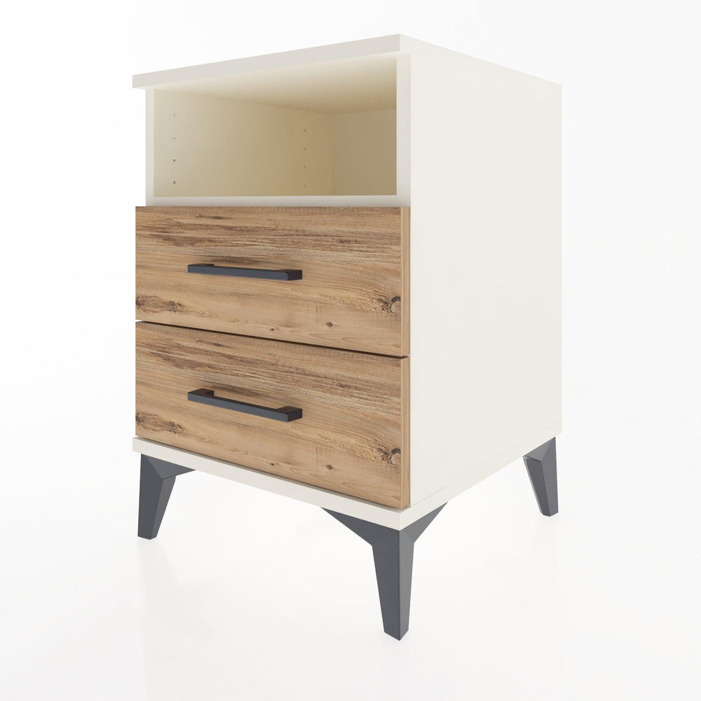 Woodntry Modular Nightstand Moonstone 44x44x52 cm with Drawer and Shelf CR2-1