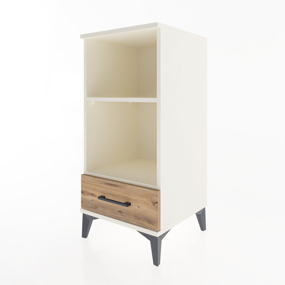 Woodntry Modular Nightstand Moonstone 44x44x84 cm with Drawer and Shelf CR24-1