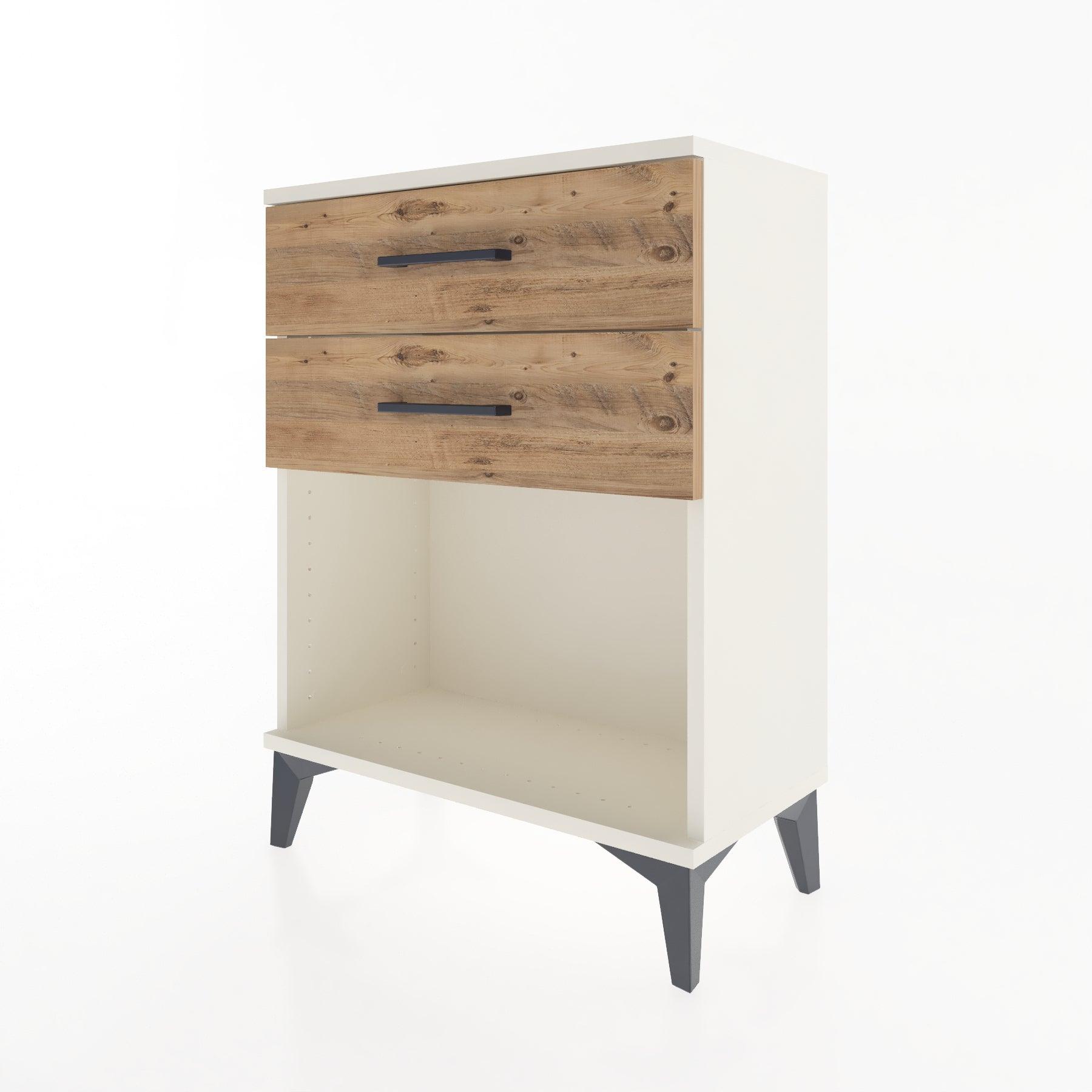 Woodntry Modular Nightstand Moonstone 60x30x68 cm with Drawer and Shelf CR2-1