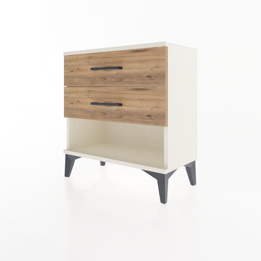 Woodntry Modular Nightstand Moonstone 60x30x52 cm with Drawer and Shelf CR2-1