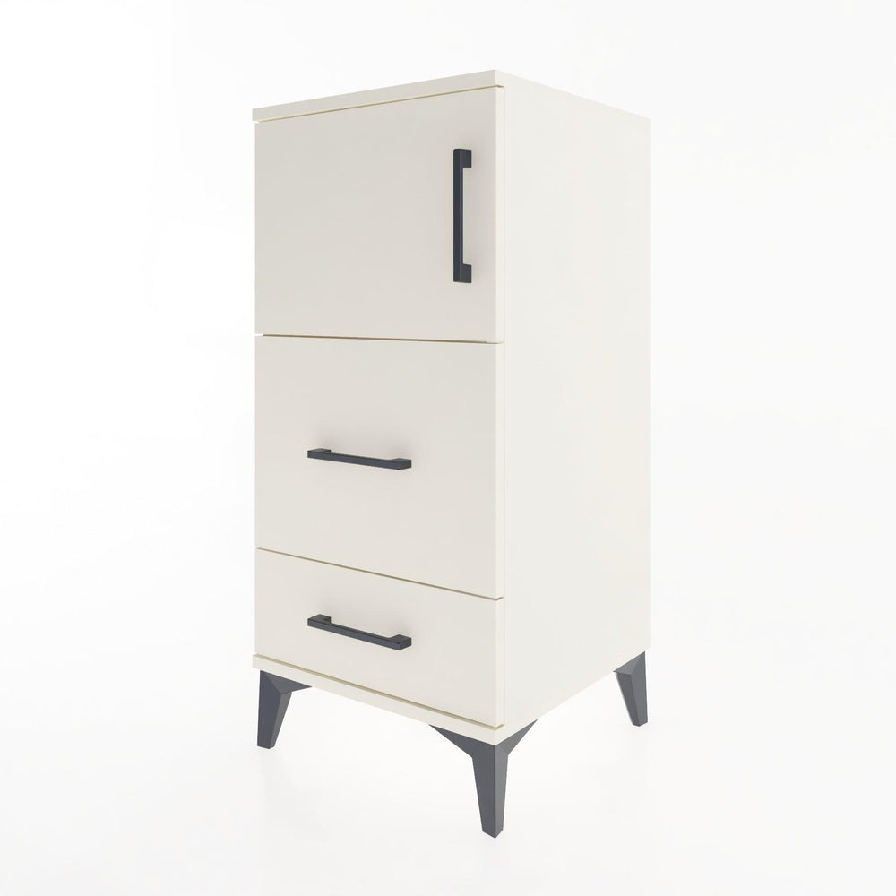 Woodntry Modular Nightstand Moonstone 44x44x84 cm with Cover and Drawer KC46-1