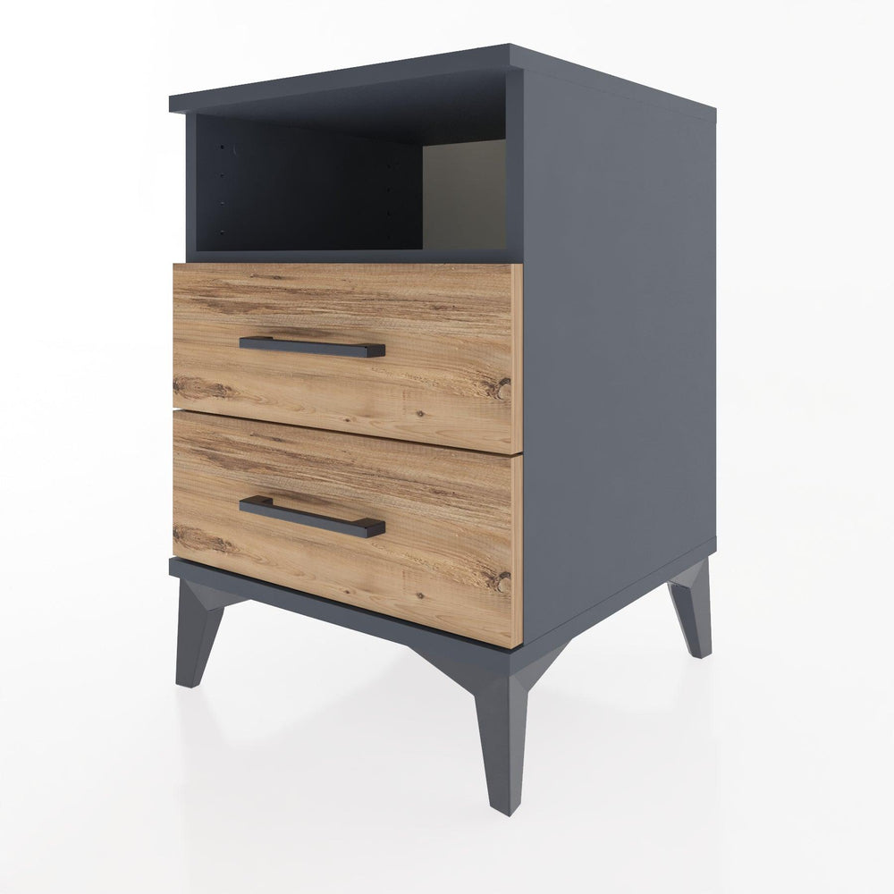 Woodntry Modular Nightstand Anthracite 44x44x52 cm with Drawers and Shelves CR2-2