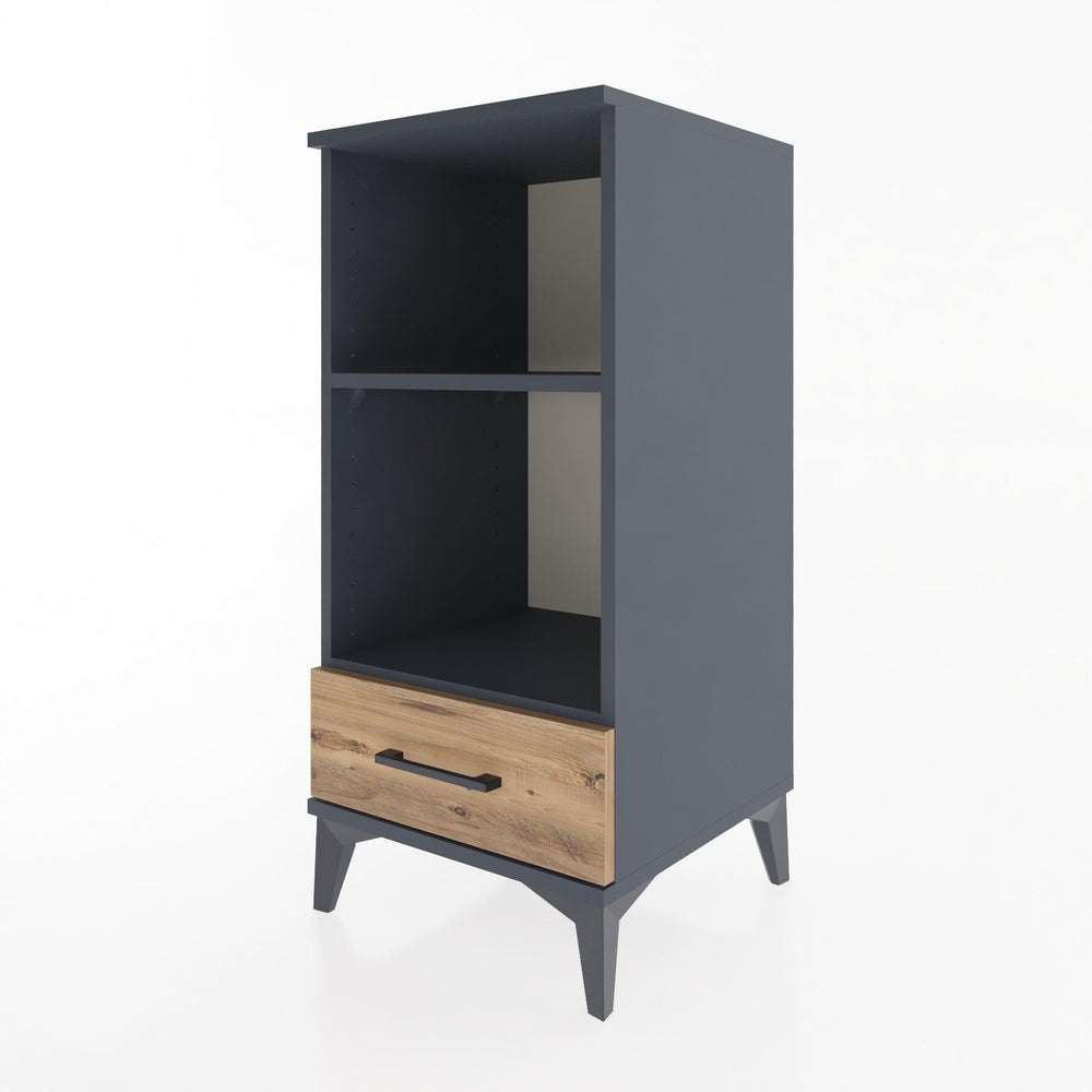 Woodntry Modular Nightstand Anthracite 44x44x84 cm with Drawers and Shelves CR24-2