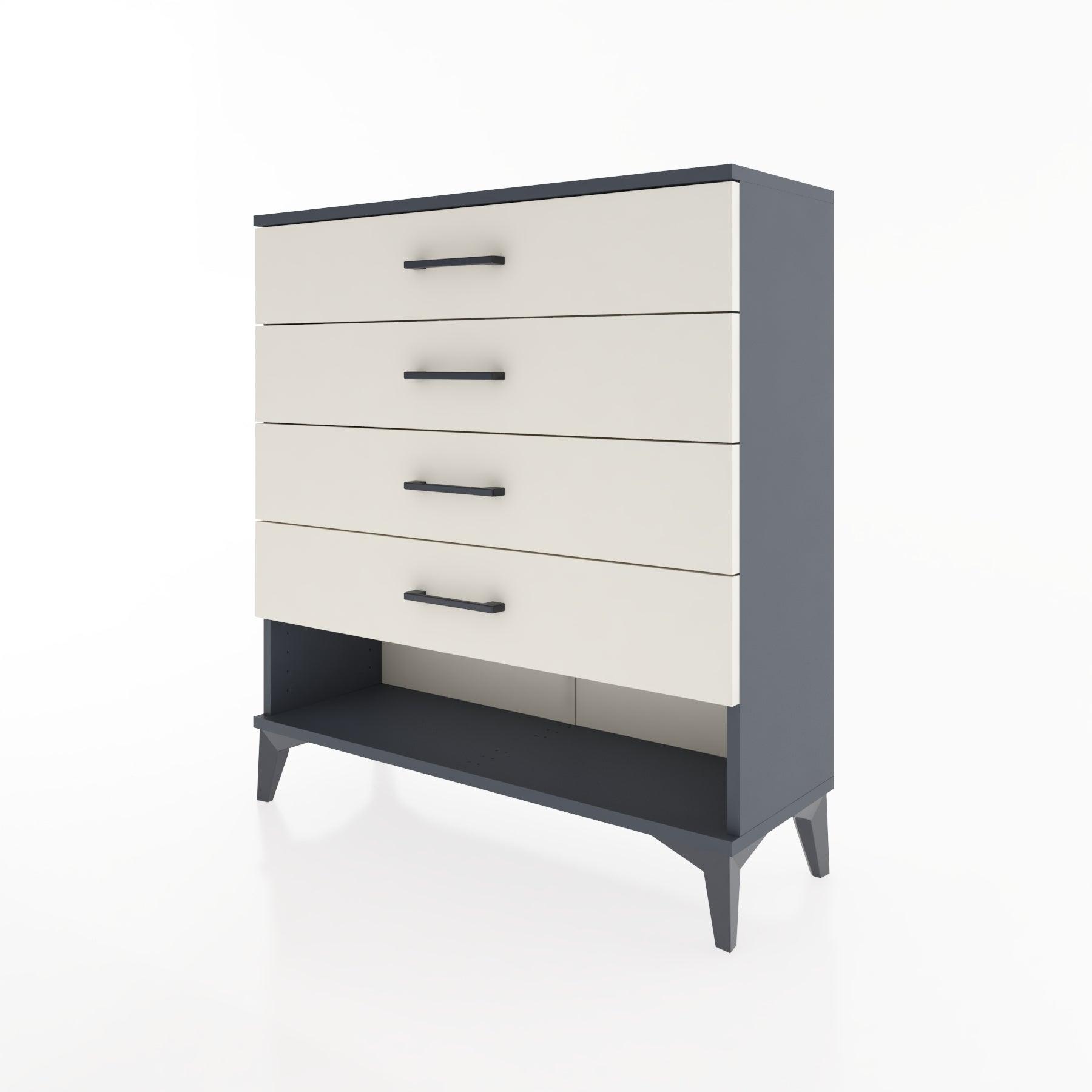 Woodntry Modular Dresser Anthracite 88x30x84 cm with Drawers and Shelves CR2-2