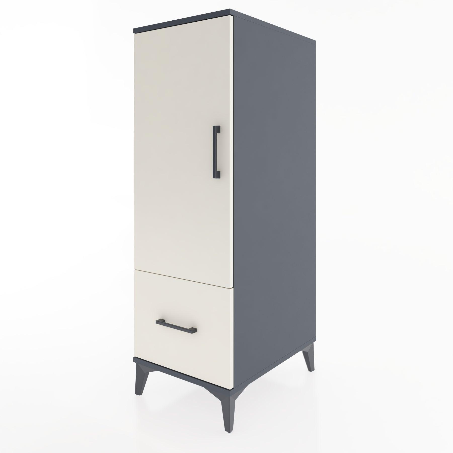 Woodntry Modular Cabinet Anthracite 44x30x122 cm with Doors and Drawers KC2-2