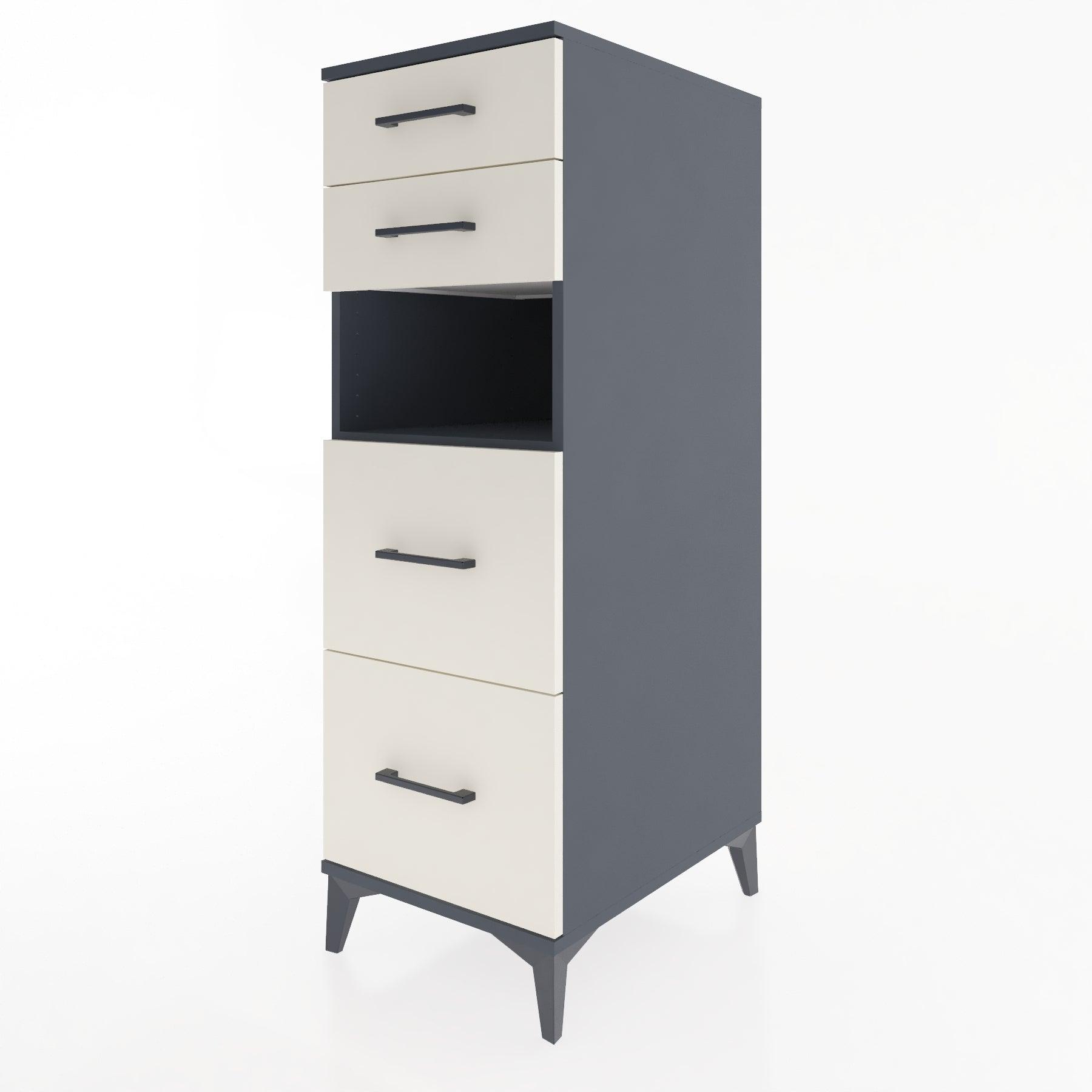 Woodntry Modular Cabinet Anthracite 44x30x122 cm with Drawers and Shelves CR102-2