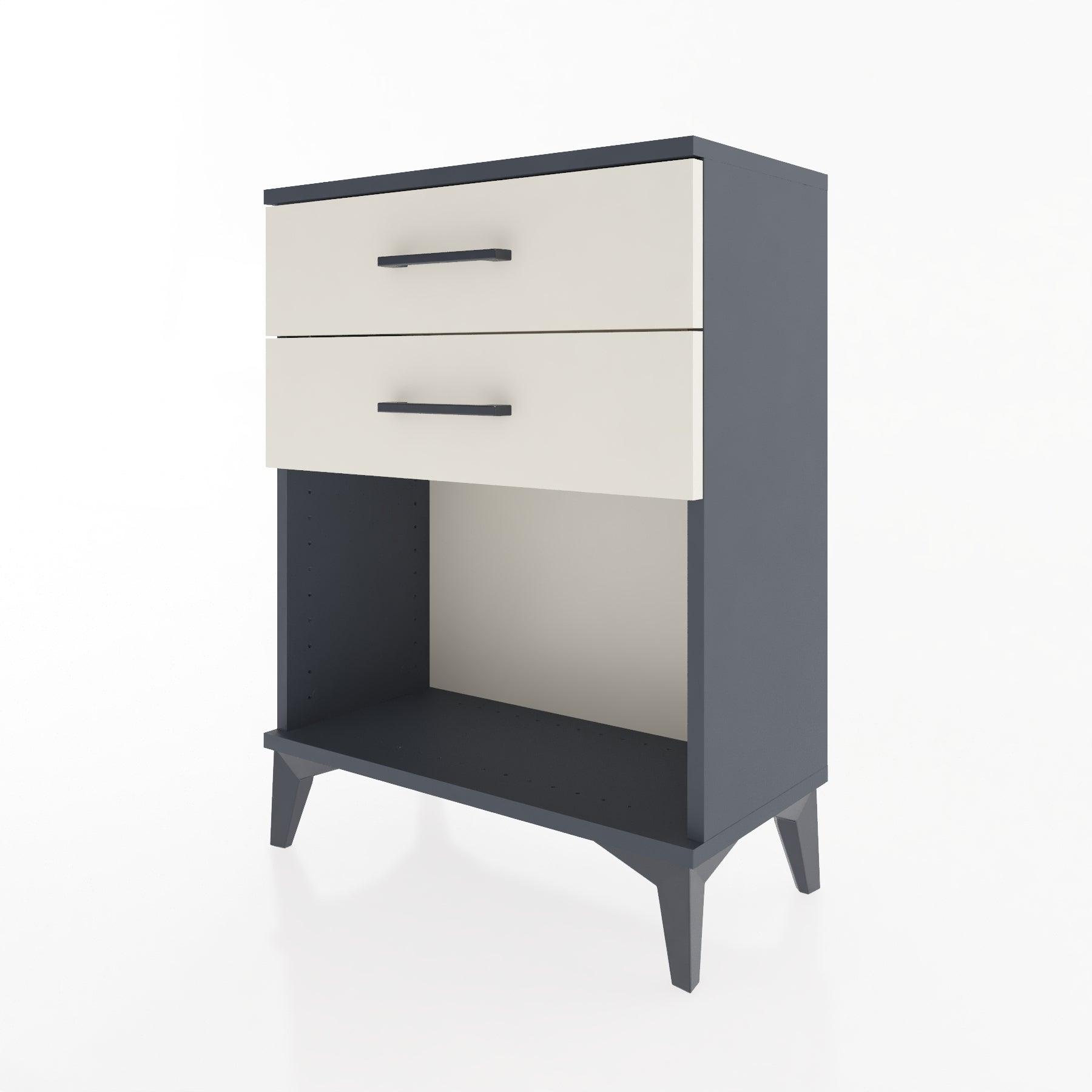 Woodntry Modular Nightstand Anthracite 60x30x68 cm with Drawers and Shelves CR2-2