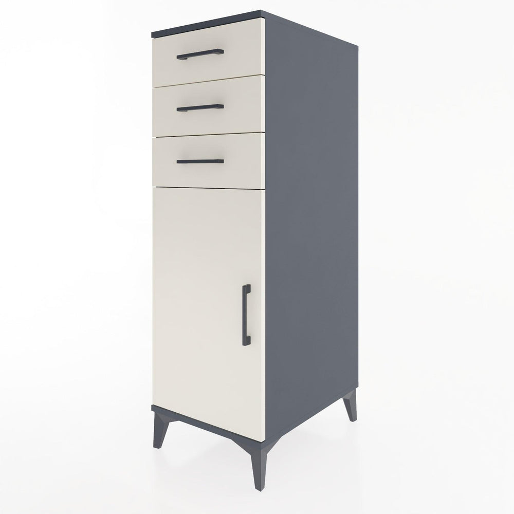 Woodntry Modular Cabinet Anthracite 44x30x122 cm with Doors and Drawers KC52-2