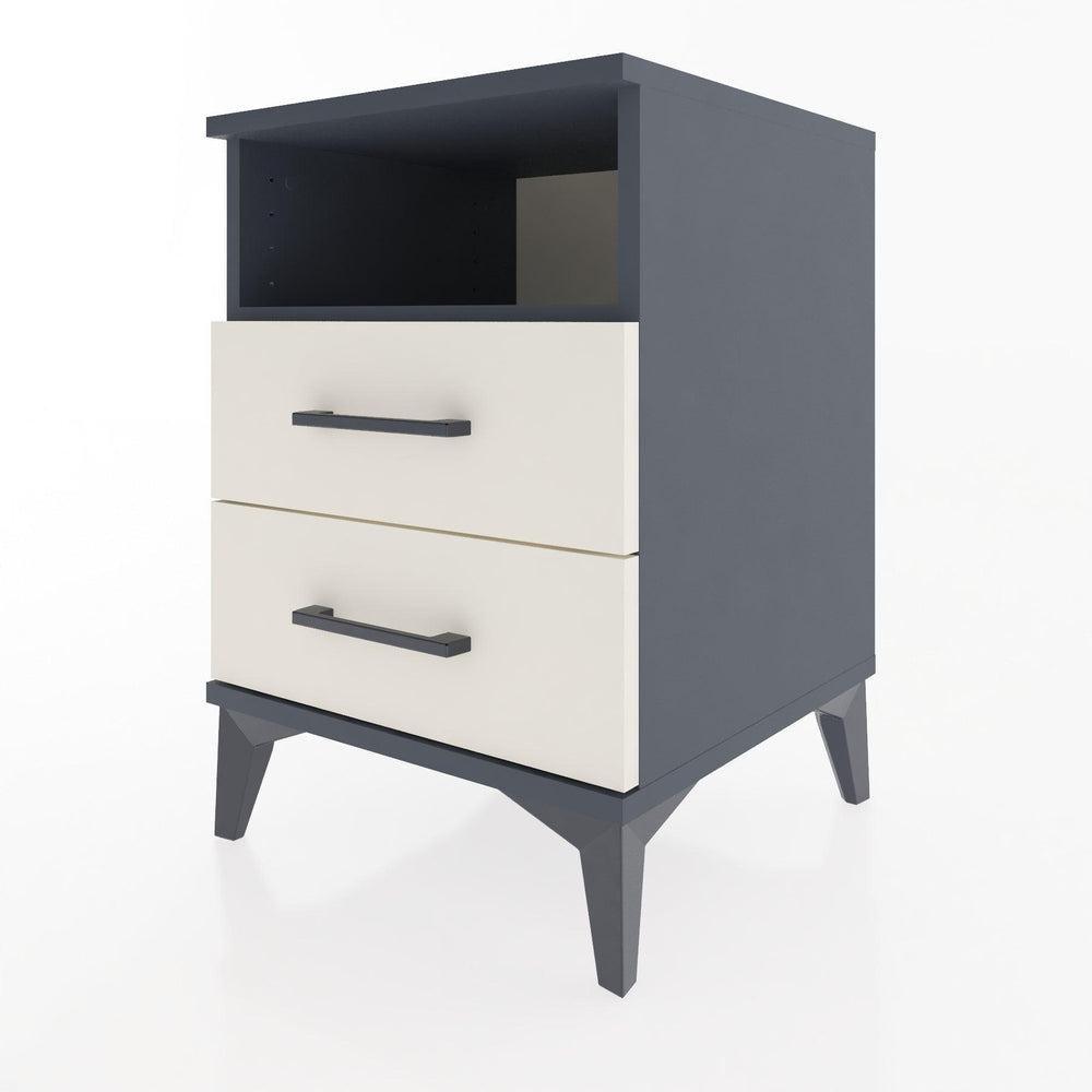 Woodntry Modular Nightstand Anthracite 44x44x52 cm with Drawers and Shelves CR2-2