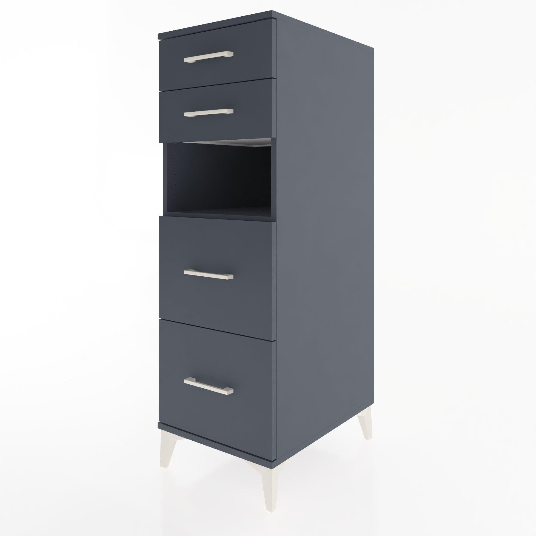Woodntry Modular Cabinet Anthracite 44x30x122 cm with Drawers and Shelves CR102-2