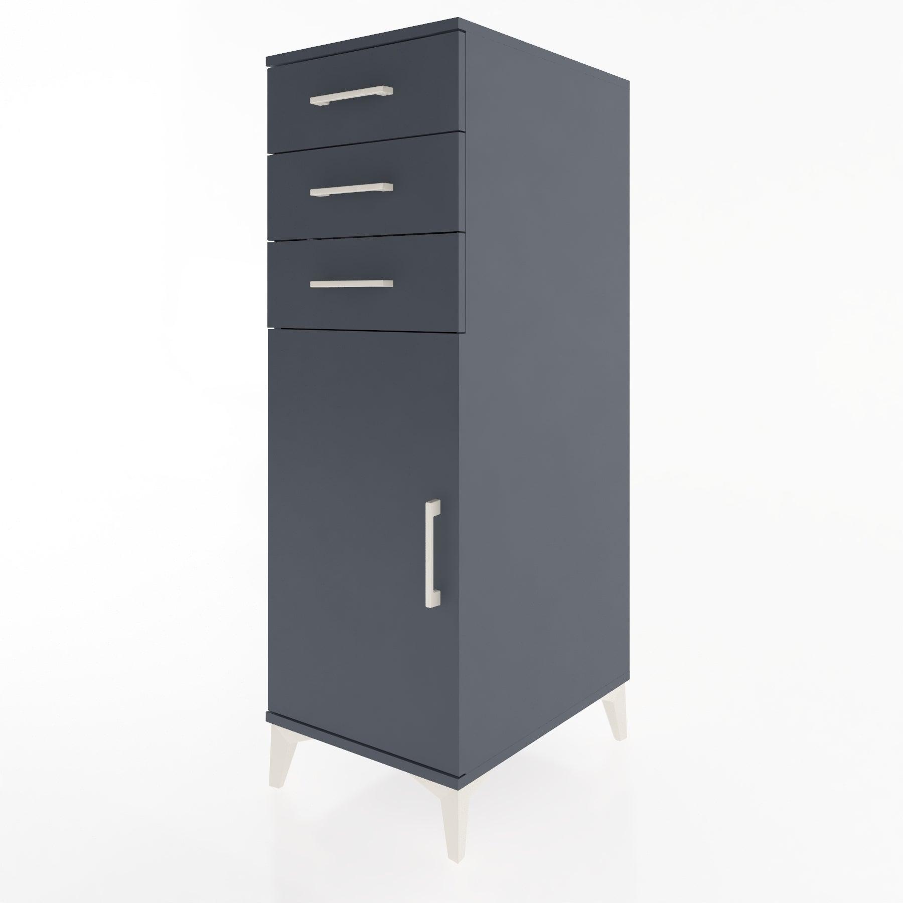 Woodntry Modular Cabinet Anthracite 44x30x122 cm with Doors and Drawers KC52-2