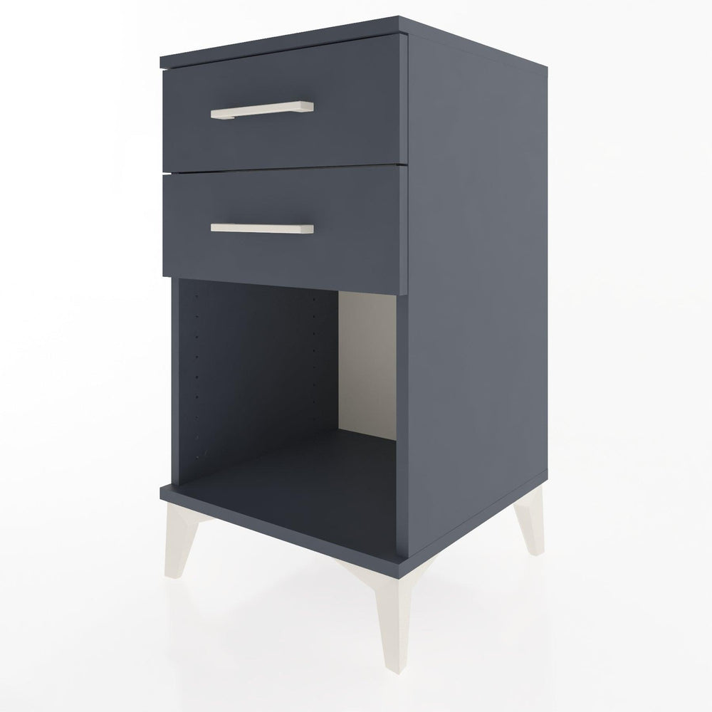 Woodntry Modular Nightstand Anthracite 44x44x68 cm with Drawers and Shelves CR2-2