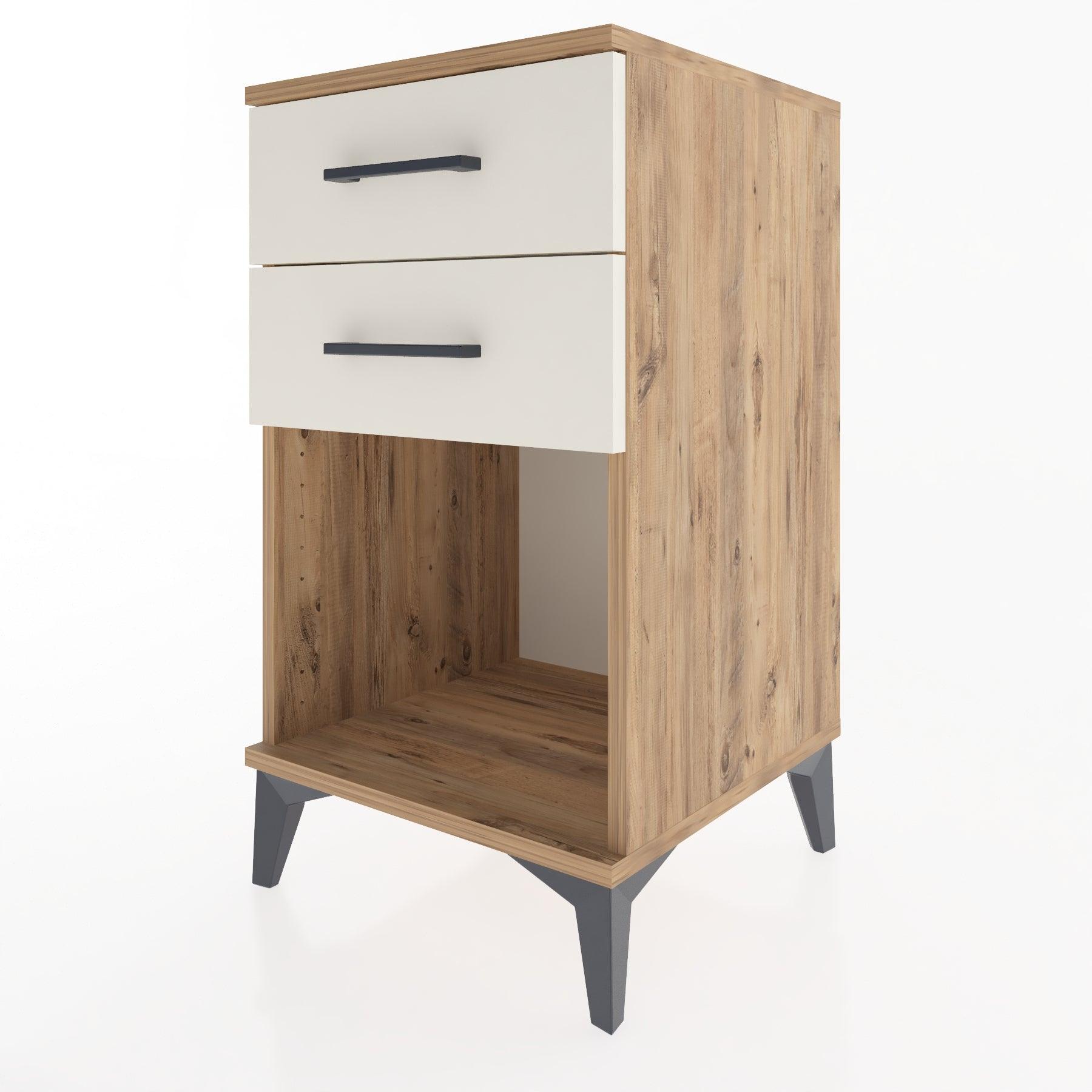 Woodntry Modular Nightstand Pine 44x44x68 cm with Drawers and Shelves CR2-3