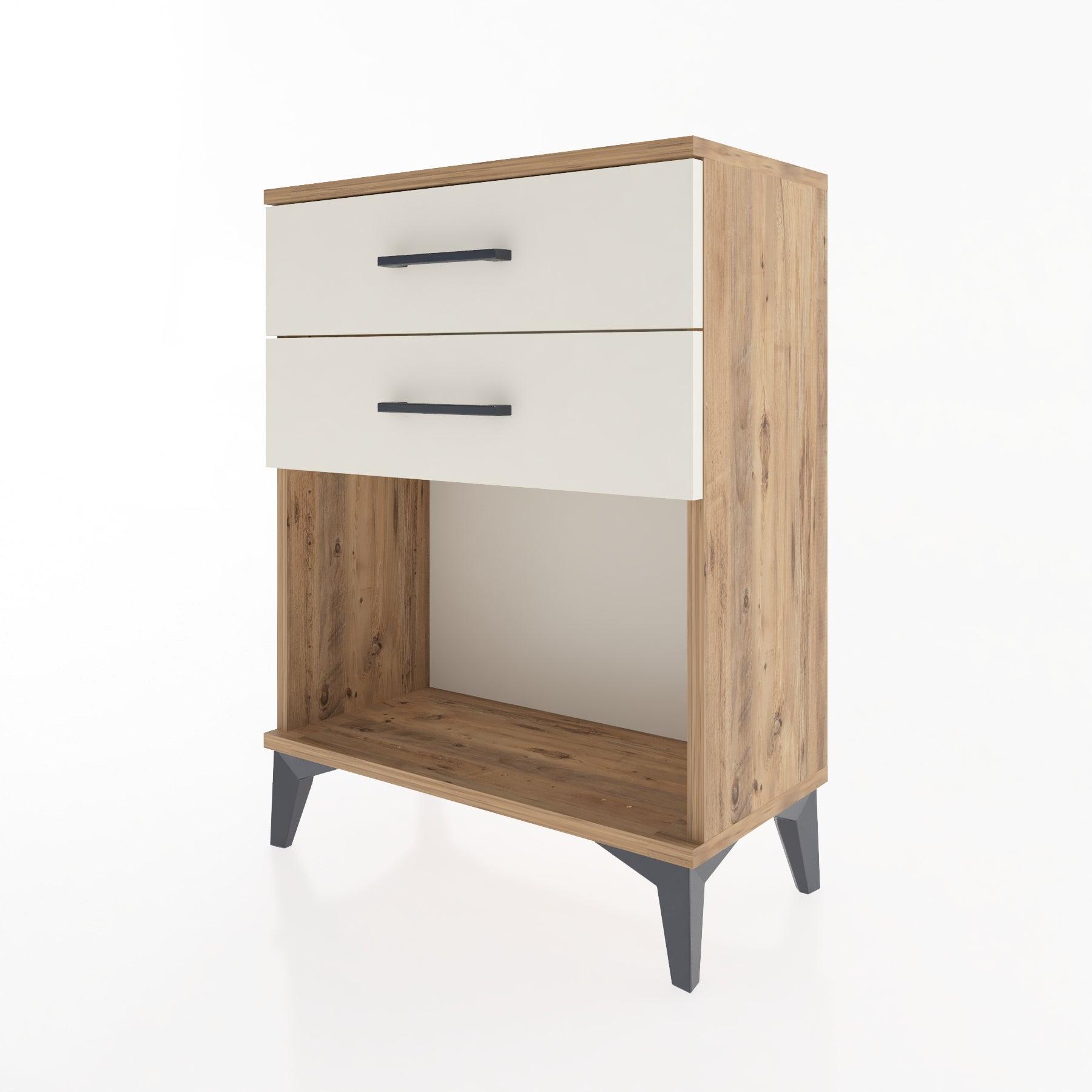 Woodntry Modular Nightstand Pine 60x30x68 cm with Drawers and Shelves CR2-3