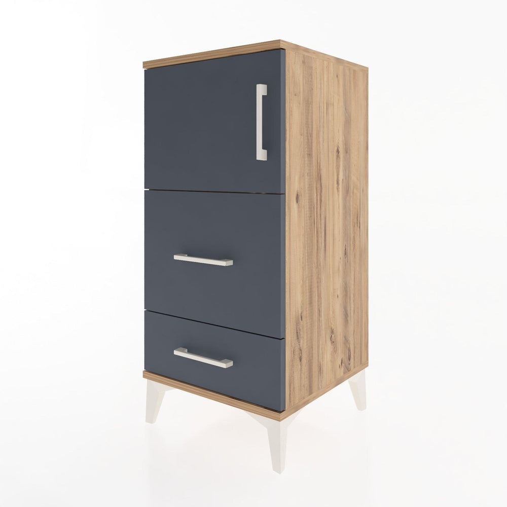 Woodntry Modular Nightstand Pine 44x44x84 cm with Cover and Drawer KC46-3