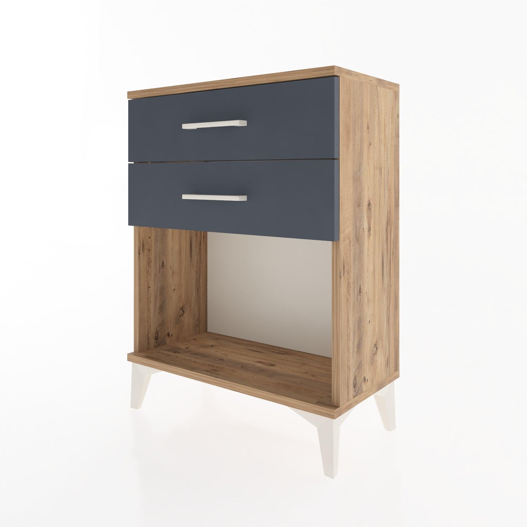 Woodntry Modular Nightstand Pine 60x30x68 cm with Drawers and Shelves CR2-3