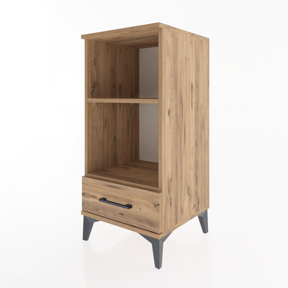 Woodntry Modular Nightstand Pine 44x44x84 cm with Drawers and Shelves CR24-3