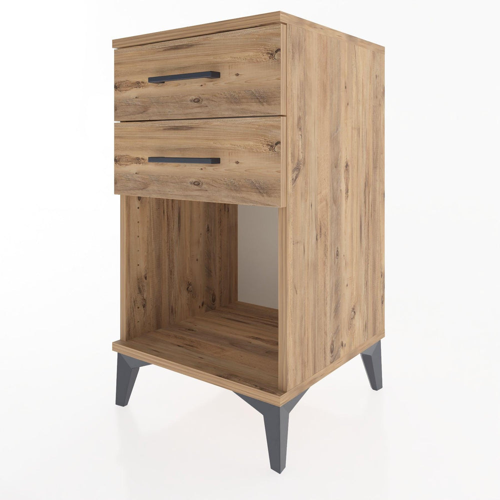 Woodntry Modular Nightstand Pine 44x44x68 cm with Drawers and Shelves CR2-3