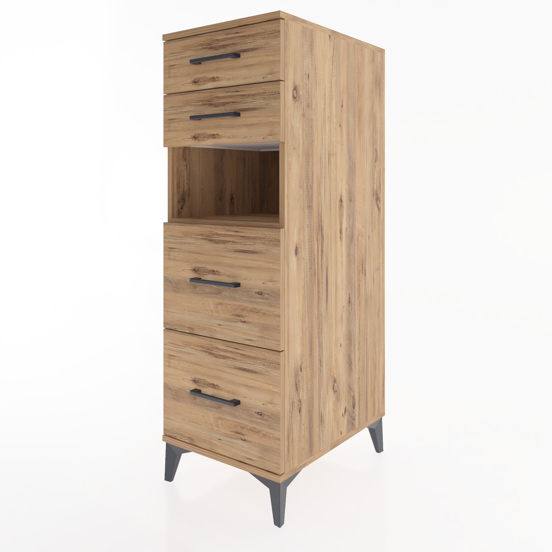 Woodntry Modular Cabinet Pine 44x59x122 cm with Drawers and Shelves CR102-3