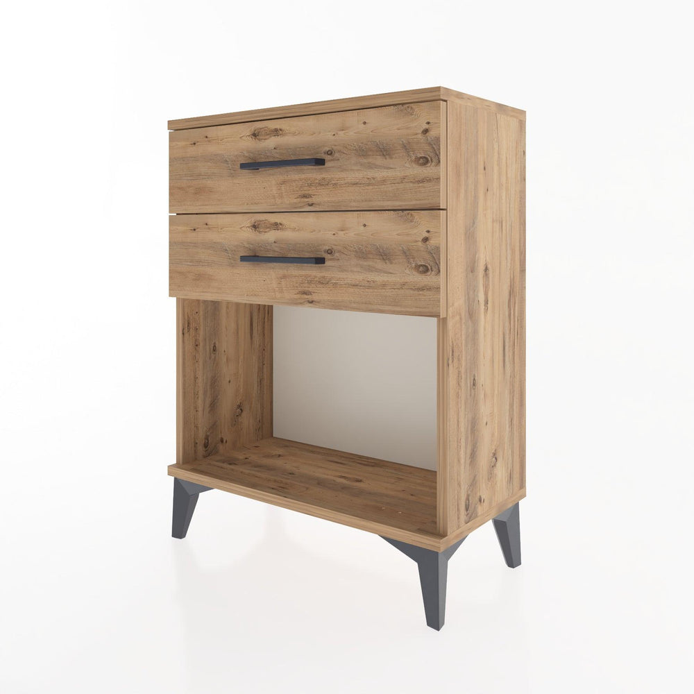 Woodntry Modüler Komodin Çam 60x30x68 cm Çekmeceli ve Raflı CR2-3