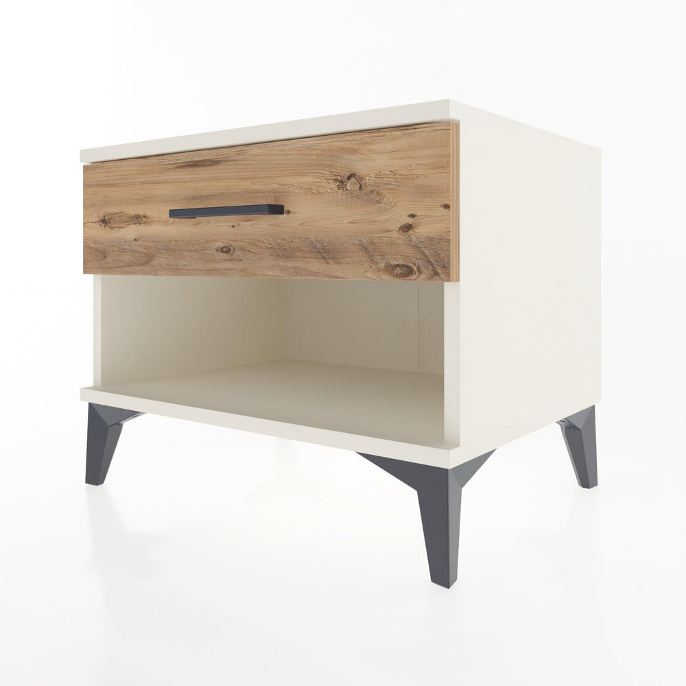 Woodntry Modular Nightstand Moonstone 60x44x68 cm with Drawer and Shelf CR3-1