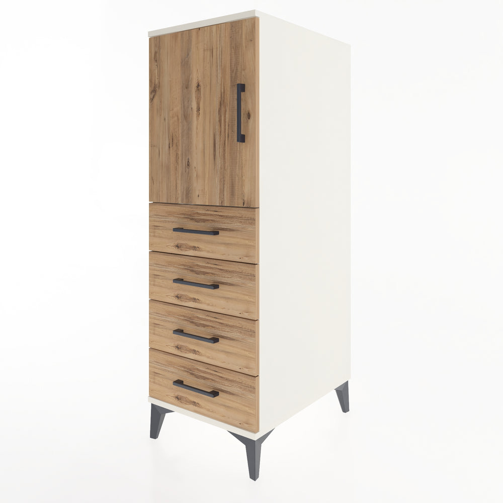 Woodntry Modüler Dolap Aytaşı 44x59x122 cm Kapaklı ve Çekmeceli KC53-1