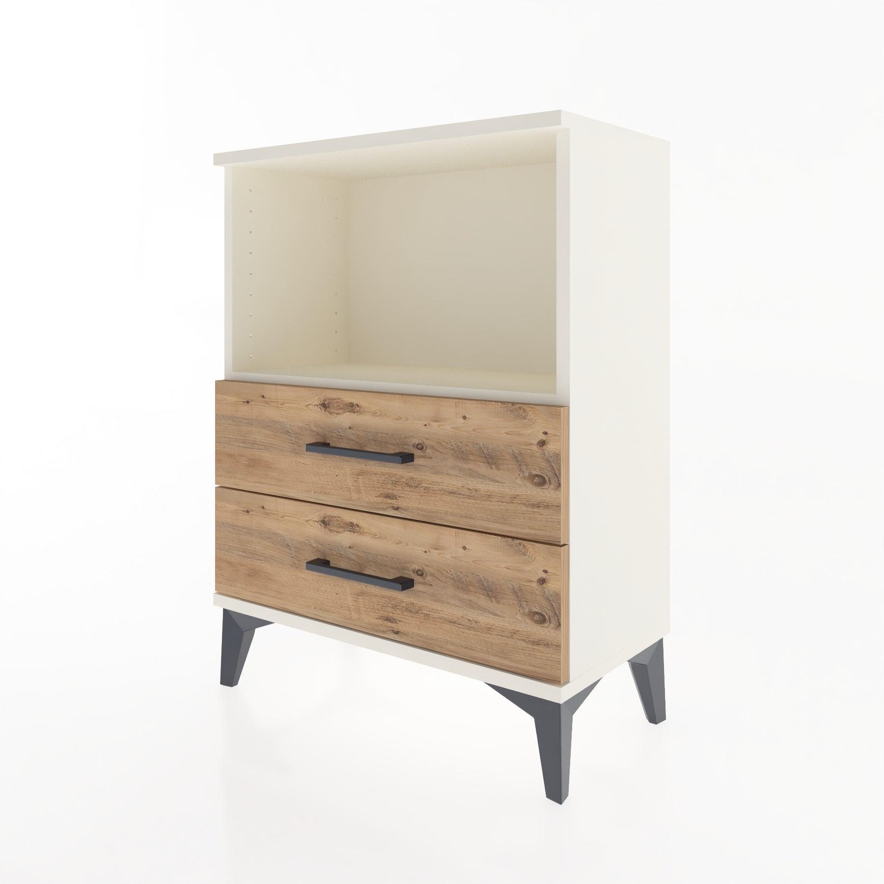 Woodntry Modular Nightstand Moonstone 60x30x68 cm with Drawer and Shelf CR3-1