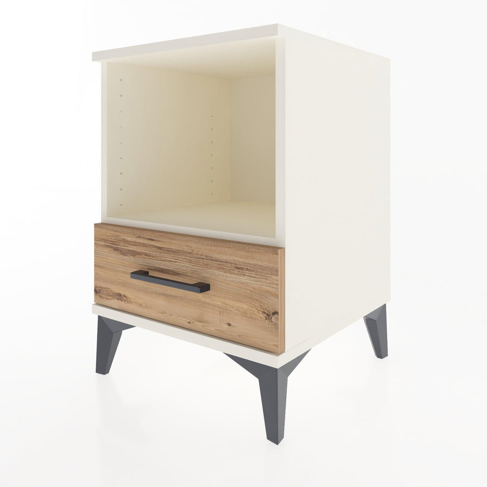 Woodntry Modular Nightstand Moonstone 44x44x52 cm with Drawer and Shelf CR3-1