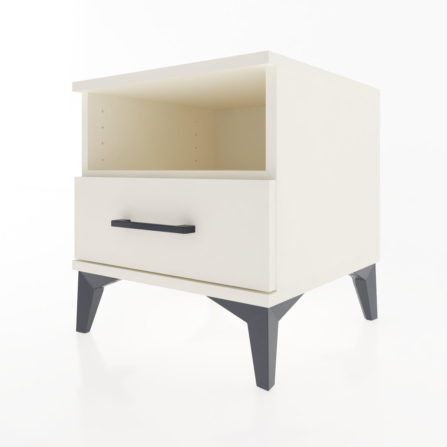Woodntry Modular Nightstand Moonstone 44x44x36 cm with Drawer and Shelf CR3-1