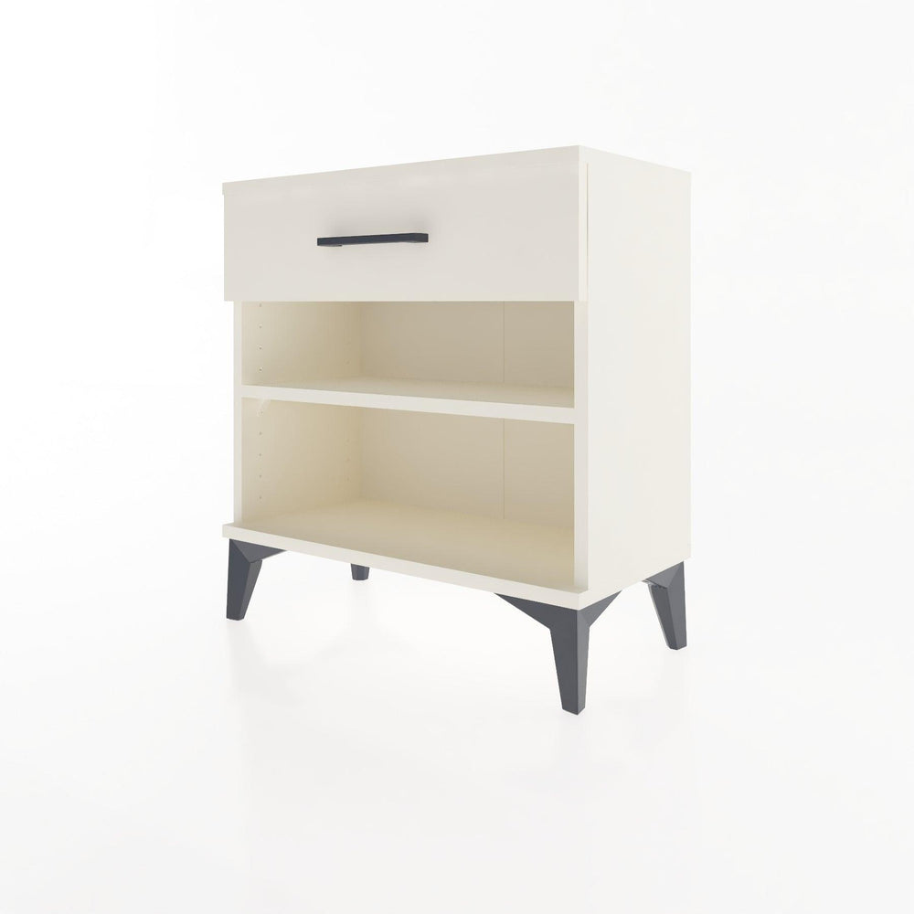 Woodntry Modular Nightstand Moonstone 60x30x52 cm with Drawer and Shelf CR3-1