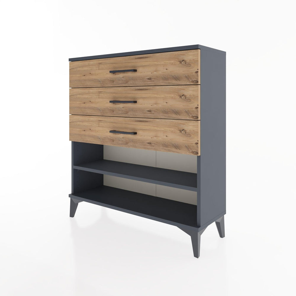 Woodntry Modular Dresser Anthracite 88x30x84 cm with Drawers and Shelves CR3-2