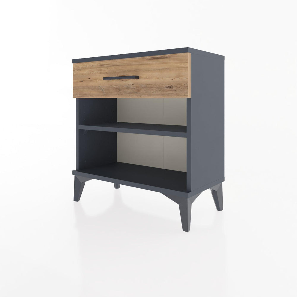 Woodntry Modular Nightstand Anthracite 60x30x52 cm with Drawers and Shelves CR3-2