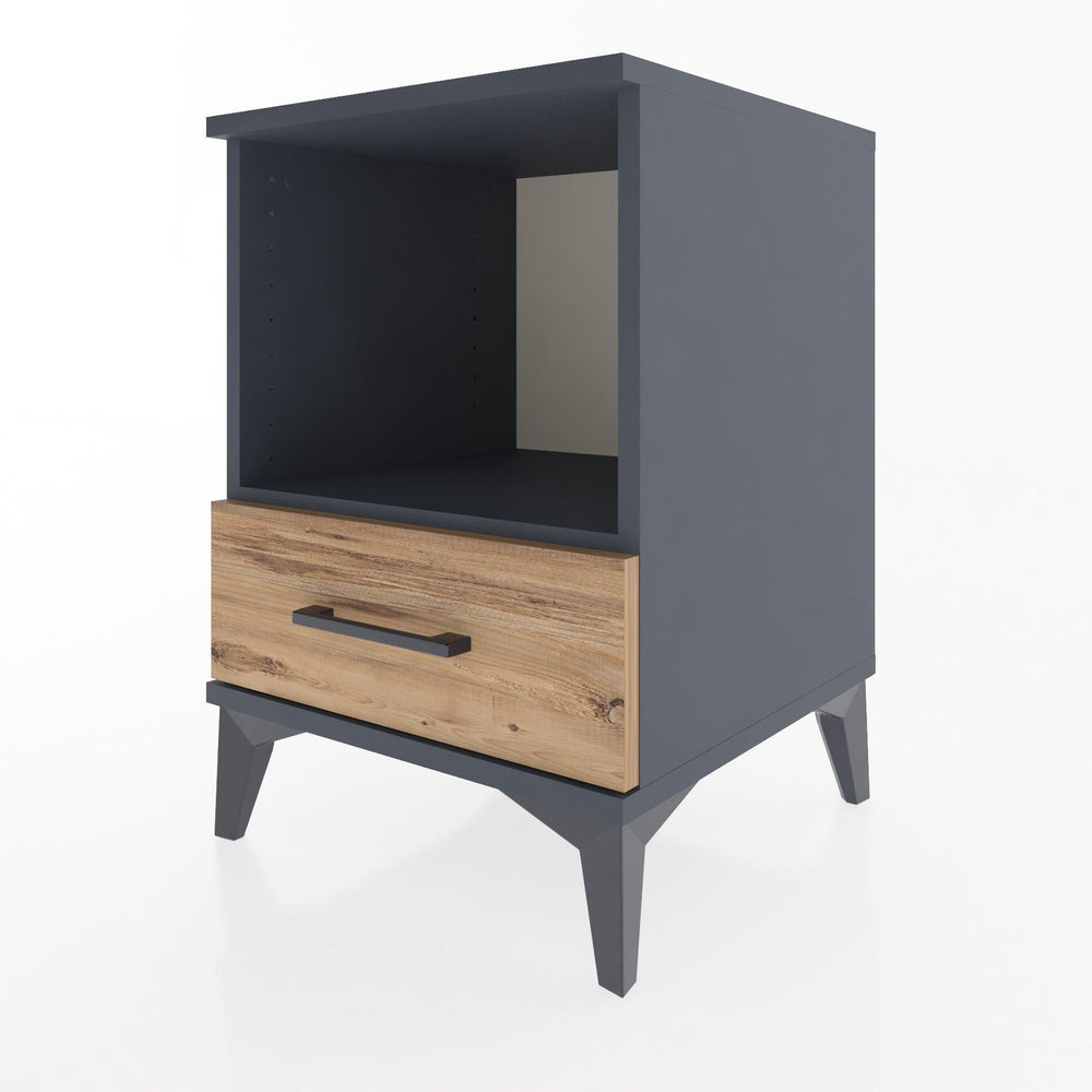 Woodntry Modular Nightstand Anthracite 44x44x52 cm with Drawers and Shelves CR3-2